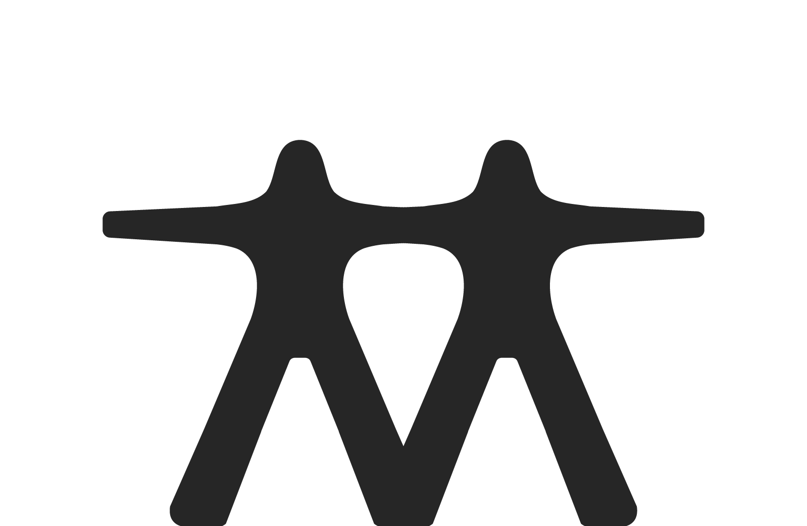 Twee personen staan naast elkaar met armen uitgestrekt